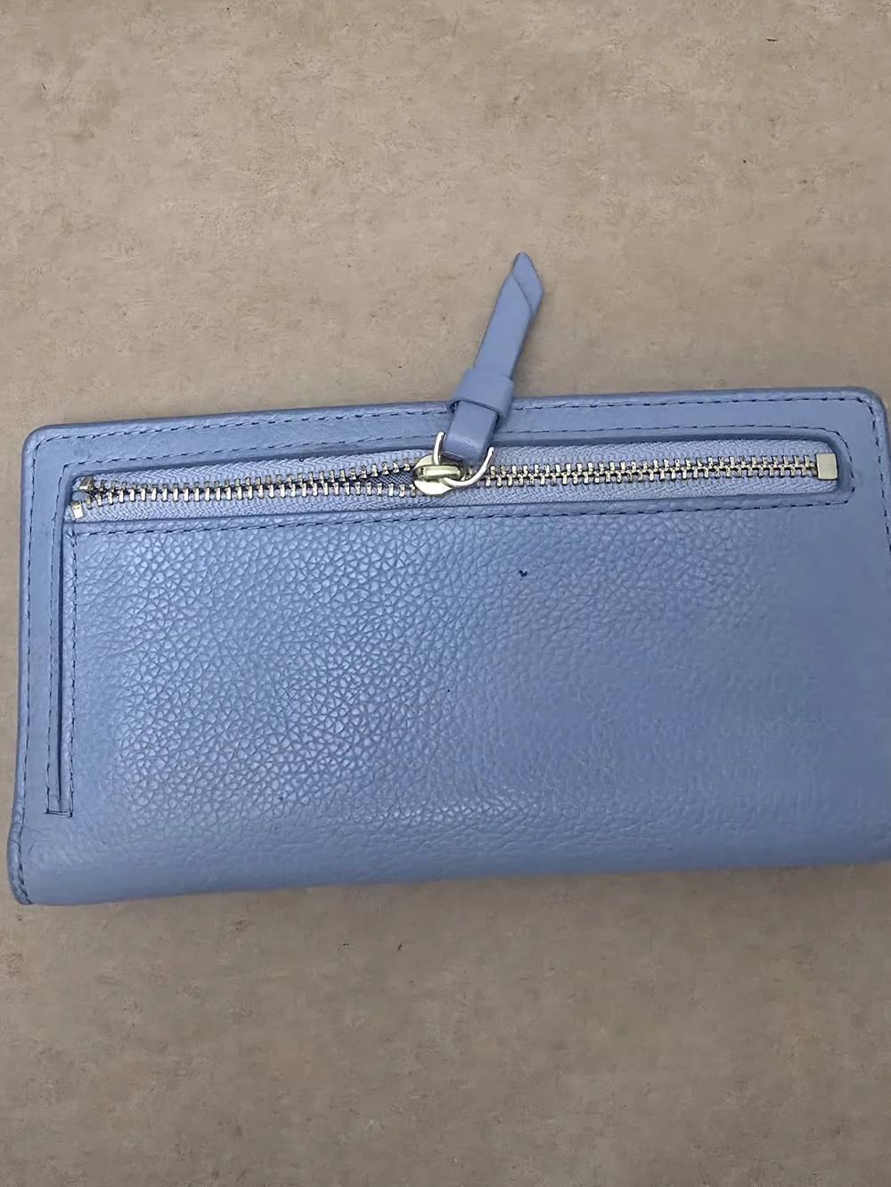 Kate Spade Light Blue Blue Pearl-Stud Leather Wallet